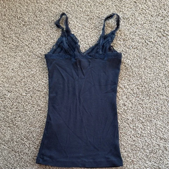 OG Hollister Navy Blue Lace Trim Tank Top - Picture 5 of 8